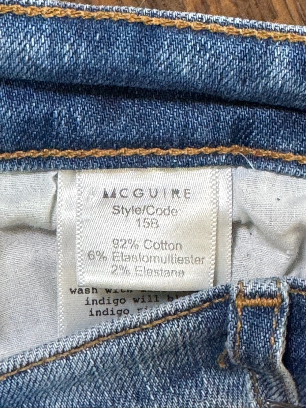 McGuire Ibiza Side Stripe Straight Leg Jeans | 26 Raw Step Hem Distressed Denim - Picture 3 of 6